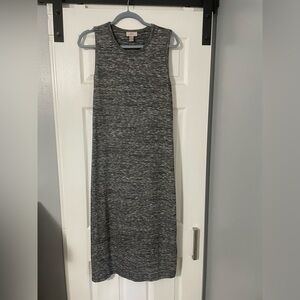 LOFT Charcoal Sleeveless Midi Dress